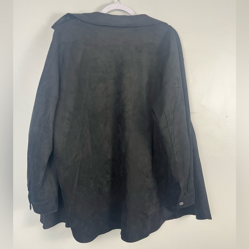 NWT MarlaWynne black Tank top and Shacket Faux Suede set size xl - Picture 6 of 7
